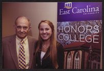 Photograph of Max Ray Joyner and award recipient at Honors College reception